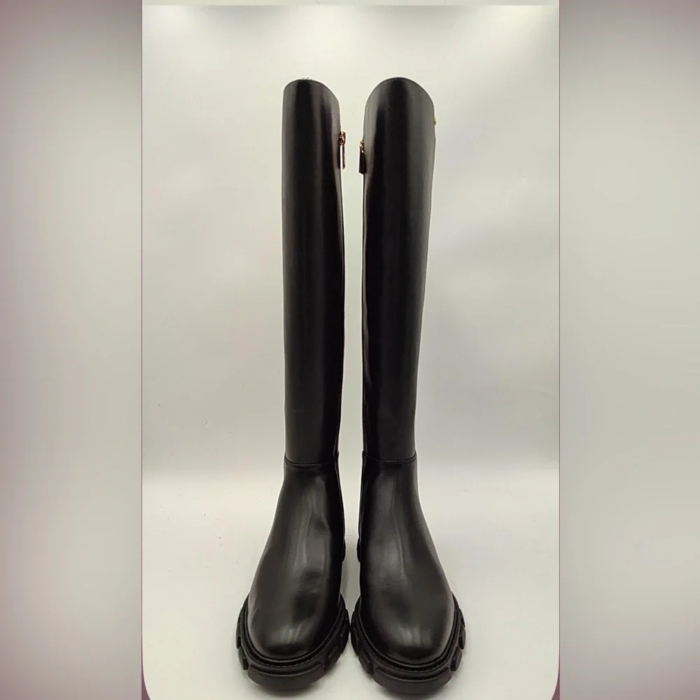 Michael Kors Ridley Black and Brown Over the Knee Boots - Picture 2 of 4